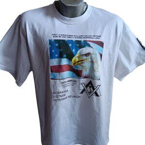 Vintage Mens T-shirt XL 2002 Nebraska Vietnam Veterans Reunion POW MIA T-Shirt